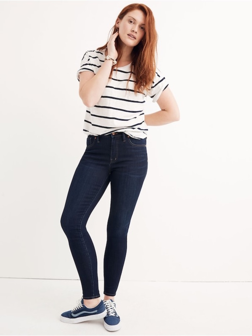 Madewell Petite 9" Mid-Rise Skinny Jeans in Larkspur Wash: TENCEL Denim Edition